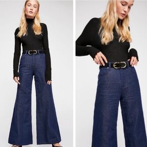 Free People Super High Rise Wide Leg Jeans